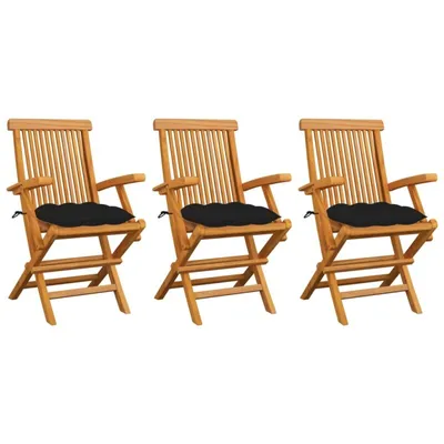 Obrázok produktu pre VidaXL 3062536, terasa, Polstrované sedadlo, tík, Čierna, Polyester, 550 mm