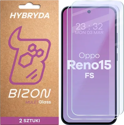 Produktbild von 2x Flexibles Hybridglas für Oppo Reno 15 FS, Bizon Glass Mule Duo