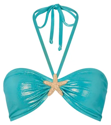 Produktbild von Moda Minx Bikinioberteil Starfish Bandeau Halter Top mit tollem Seestern-Element Blue Shimmer M