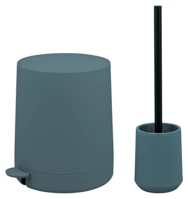 Immagine prodotto di eluno Set da bagno TESERO, composto da: 1 contenitore per cosmetici da 4 litri e 1 set per il WC in plastica, colore blu