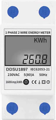 Obrázek produktu pro Digitální elektroměr, jednofázový, DIN lišta, dvouvodičový multifunkční elektroměr