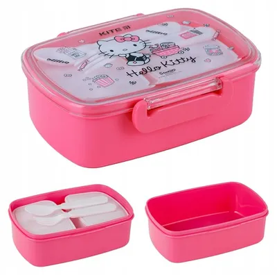 Obrázek produktu pro Snídaňová krabička DO ŠKOLY Lunchbox s příbory, 2 přihrádky, HELLO KITTY