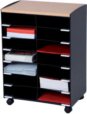 Produktbild von PAPERFLOW Rollwagen 9 Fächer grau / buche
