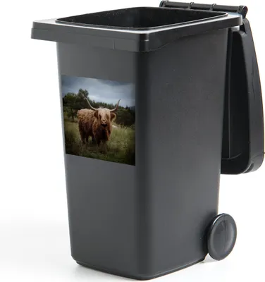 Produktbild von MuchoWow® Mülltonnenaufkleber Schottischer Highlander - Tiere - Kuh 40x40 cm - Abfall-Aufkleber - Container - für Abfallcontainer