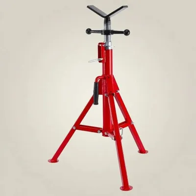 Zdjęcie produktu dla Stojak rurowy z głowicą w kształcie litery V - podpórka rurowa - nośność 1134 kg - do rur o średnicy 0,3–30,5 cm - regulowana wysokość 71–131 cm - składana - wykonana z wysokiej jakości stali węglowej