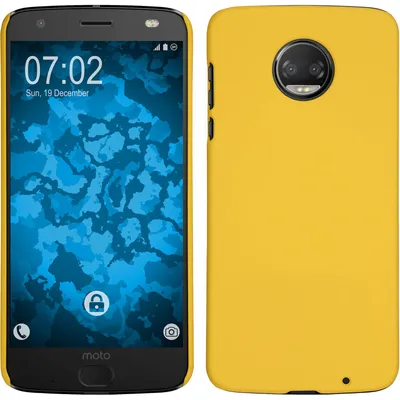 Produktbild von PhoneNatic Case kompatibel mit Lenovo Moto Z2 Force - Hülle gelb gummiert Hard-case Cover
