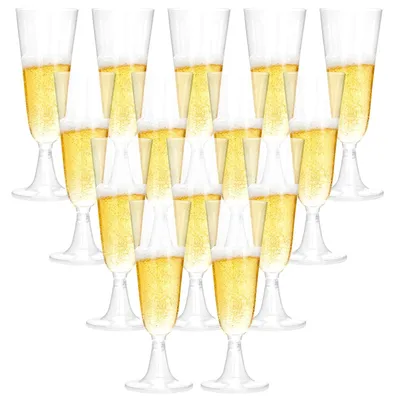 30er-Set transparente Plastik-Champagnergläser, 160 ml