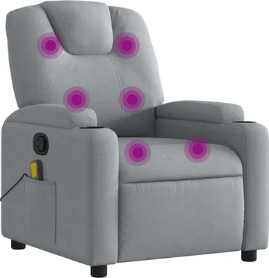 Produktbild von vidaXL Massagesessel Hellgrau Stoff