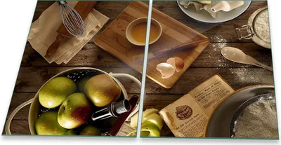 Produktbild von Herdabdeckplatte Glaskeramik 2-Teilig 2x40x52 Küche Braun Abdeckung Spritzschutz Glas