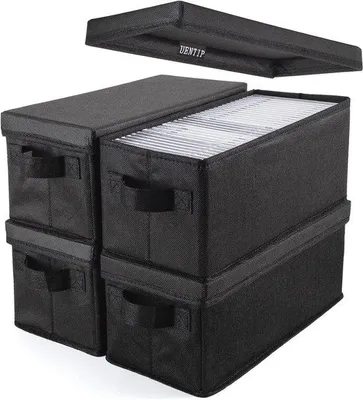 Produktbild von Famanu CD-Box für 30 CDs, 60 Slim-Hüllen und 165 Discs - Schwarz