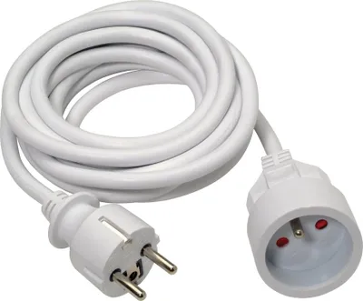 Image de Rallonge 3g1,5mm² Pvc 3m Blanche