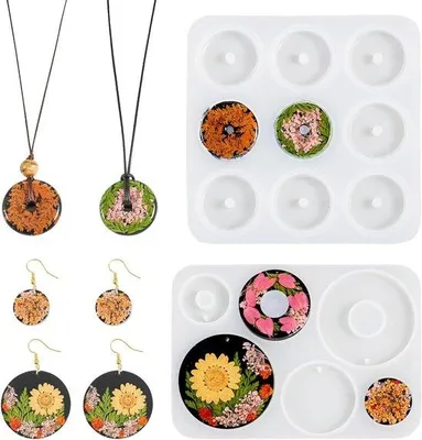 Produktbild von 2 Schijfkralen Harsformen runde Silikon DIY UV Epoxy Schmuck
