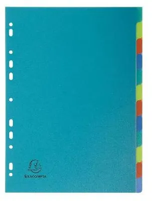 Image de Exacompta 15x Intercalaires PP recyclé 12 positions A4 Couleurs assorties 2712E