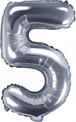 Immagine prodotto di Palloncino in foil numerico SILVER 35 cm -5 ( NON RIEMPIBILE CON ELIO )