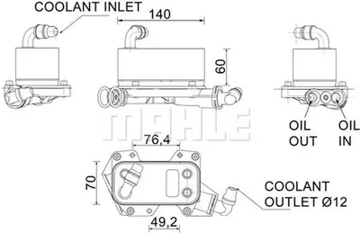 Produktbild von Ölkühler, Automatikgetriebe MAHLE CLC 132 000P