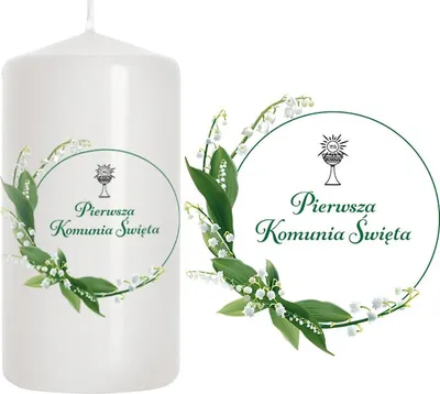 Image de BOUGIE Bougie de communion pour la table Muguet 10 cm