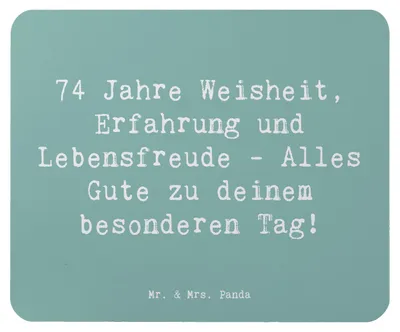 Produktbild von Mr. & Mrs. Panda Mauspad Spruch 74. Geburtstag - Meeresbrise - Geschenk, feiern, Happy Birthday, Alles Gute, laptop mousepad, pc, Glückwunsch, mousematte, Mouse Pad