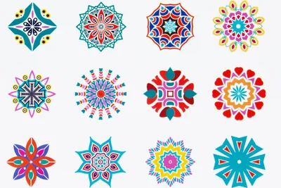 Produktbild von Oblique Unique 24 Mandala Sticker Blumen Aufkleber zum Spielen Basteln Scrapbooking für Kindergeburtstag Mädchen