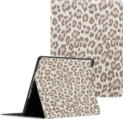 Image de Selencia Sabi Bibliothèque avec impression pour Apple iPad 9 (2021) 10.2 pouces / iPad 8 (2020) 10.2 pouces / iPad 7 (2019) 10.2 pouces - Ivoire doux