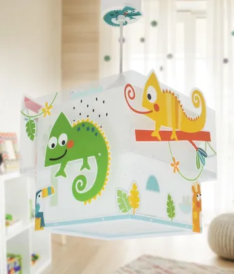 Immagine prodotto di Lampada da soffitto a sospensione per bambini Happy Jungle camaleonte animali