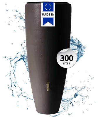 Productafbeelding van GARANTIA 2in1 regenwatertank 300 L mocca incl. plantschaal