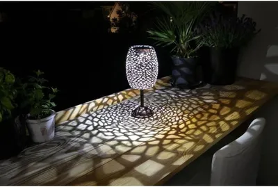 Image de Lanterne solaire en métal de couleur cuivre - 10 lm LED blanche - H 35 cm
