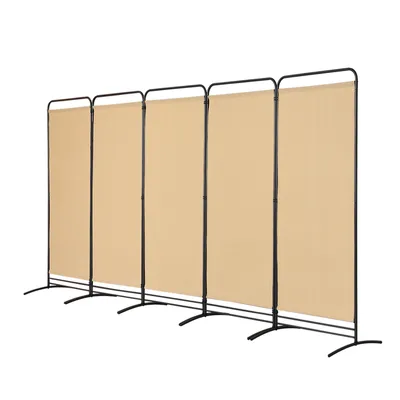 Zdjęcie produktu dla Angel Living 5-częściowy parawan wewnętrzny, przegroda, składana przegroda, parawan wewnętrzny na taras lub balkon, 405 x 180 cm, beżowy