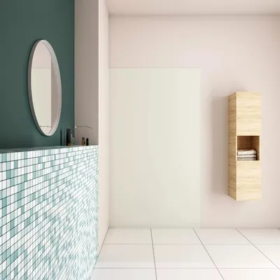 Produktbild von 90x210cm Elfenbeinweiß Duschrückwand Aluverbundplatte Fliesenersatz 3mm Aluminiumverbundplatte Aluplatte Alu