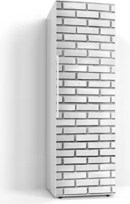 Produktbild von DEQORI Magnetmatte Kühlschrank beschreibbar 60x190 cm 'Weißes Ziegelwerk' Magnetfolie