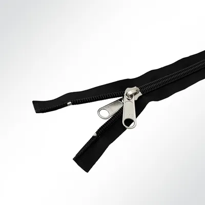 Produktbild von YKK® 10C Reißverschluss Zeltreisser Spiralreißverschluss, Spiral, teilbar, schwarz, Länge 700cm