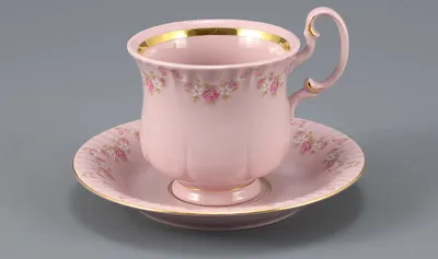 Produktbild von Teetasse mit Untertasse, Monika, 0,20 l, rosa Porzellan, Blumen, Leander