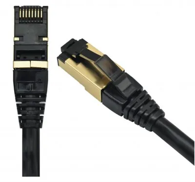 Zdjęcie produktu dla Kabel patchcord FFTP RJ45-RJ45, Cat. 8, LSZH, 3 m, czarny, EMTEX