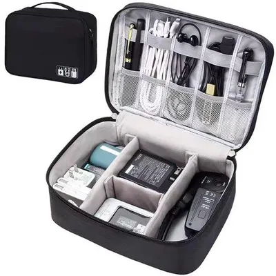 Produktbild von Elektroniktasche – Elektronik-Aufbewahrungstasche – Mehrfach-Aufbewahrungstasche für Elektronik – Kabel-Organizer-Tasche – Schwarz – CHPN