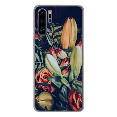 Produktbild von MuchoWow® Handyhülle Schutzhülle Hülle für Huawei P30 Pro Blumenstrauß - Stilleben - Blumen - Pflanzen - Rot Silikon Softcase Handy Hülle - Schutzdeckel