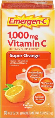 Produktbild von Emergen-C Super Orange 1000 mg Vitamin C Pulver Mix, 30 Päckchen