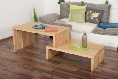 Produktbild von Sofatisch Clubtisch Loungetisch Couchtisch Eiche Massivholz Farbe: Natur 50x100x60 cm