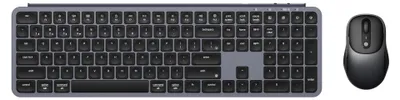Obrázek produktu pro Keychron B6 Pro + BM24, Plná velikost (100 %), Kabelový a bezdrátový, USB + RF Wireless + Bluetooth, Mechanický spínač, Šedá, Obsahuje myš