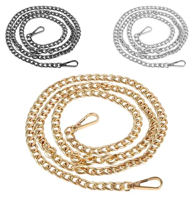 3er Set Metall-Schulterriemen 120 cm gold/schwarz/weiß