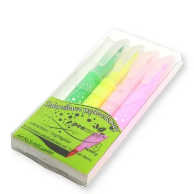Zdjęcie produktu dla Zakreślacz pędzelkowy pastelowy 4 kolory - Penword