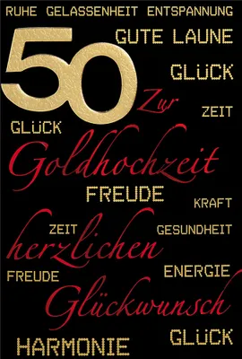 Produktbild von Goldhochzeit - 50. Hochzeitstag - Glückwunschkarte im Format 11,5 x