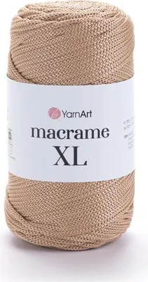 Produktbild von YarnArt Makramee XL 3 mm – Farbe 131 Warmbeige | Robustes Polyester-Garn für Deko, Taschen & DIY-Projekte - 250g