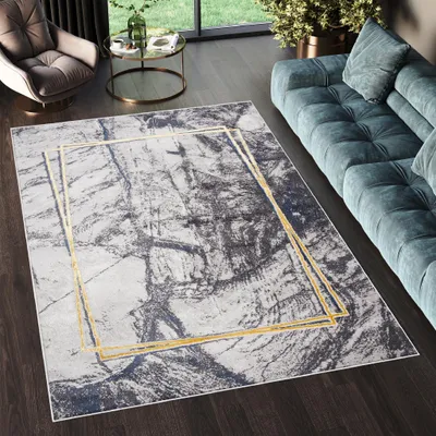 Immagine prodotto di Tappeto Tapiso SHINE Design moderno e vintage Grigio Oro OEKO-TEX 160 x 220 cm
