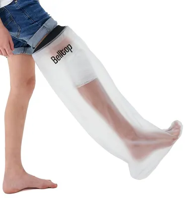 Productafbeelding van Beenbeschermer gips kinderen - Waterdicht - Anatomisch en bilateraal - Beschermhoes voor been in gips, 29 tot 53 cm, herbruikbaar