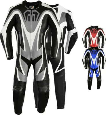 Produktbild von Einteiler Motorradkombi Motorrad Lederkombi aus Rindsleder echtleder Kombi , Größe:58/3XL, Farbe:Grau