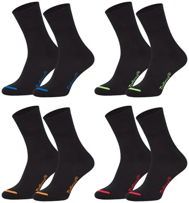 Produktbild von Tobeni Baumwollsocken 8er-Set | Socken ohne Gummibund für Damen & Herren, Farbe:Schwarz farbige Spitze, Grösse:43-46