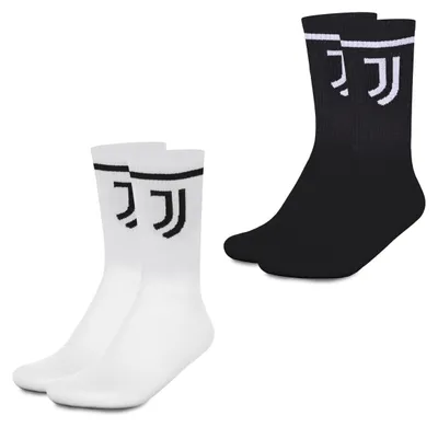 Productafbeelding van Hermet Juventus, 2 paar fleece sokken, 2 stuks, sportsokken, maat 39/42, wit/zwart