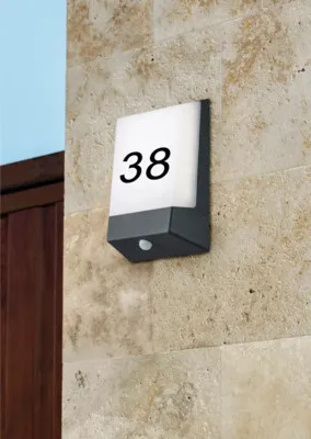 Obrázek produktu pro LED venkovní nástěnné svítidlo KASAI IP54 9 W 850 lm 3000 K antracit se soumrakovým senzorem