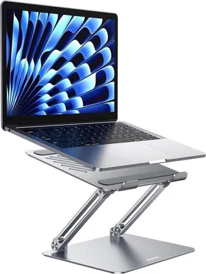 Produktbild von Aluminium Laptopstandaard mit Hitzeventilator - Ergonomische Laptophalter für Büro - 17,3 Zoll