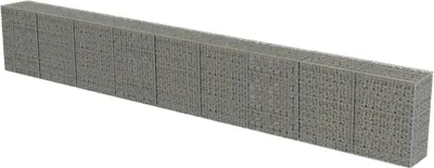 Produktbild von vidaXL Gabionenwand mit Abdeckung Verzinkter Stahl 900×50×100 cm