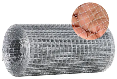 Zdjęcie produktu dla Siatka druciana o drobnych oczkach - ocynkowana - 200 mm x 6 m - metalowa siatka - do ogrodzeń dla królików - ochrona roślin - łatwa do przycinania - siatka